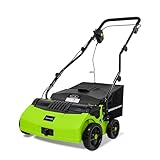 GreenSweep V2 - Artificial Grass Electric Sweeper Rake Vacuum 45L Collection Bag,5 Adjustable...