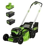 Greenworks 60V 21” Cordless (Self-Propelled) Lawn Mower (LED Lights + Aluminum Handles), 2 x 4.0Ah...