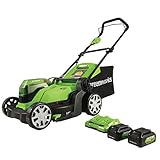 Greenworks 48V (2 x 24V) 17' Cordless (Push) Lawn Mower (125+ Compatible Tools), (2) 4.0Ah Batteries...