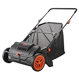 VEVOR Push Lawn Sweeper, 21-inch Leaf & Grass Collector, Strong Rubber Wheels & Heavy Duty Thickened...