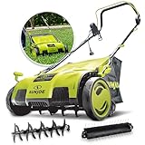 Sun Joe AJ805E 15-Inch 13-Amp Electric Dethatcher and Scarifier w/Removeable 13.2-Gal Collection...