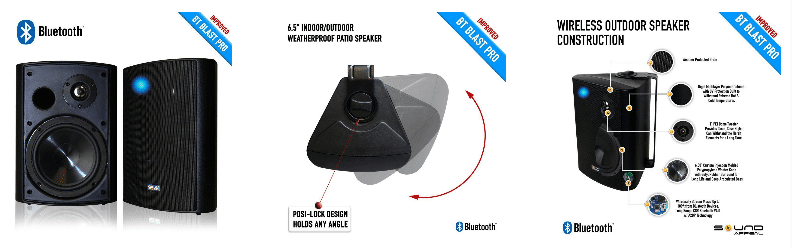 Sound Appeal Wireless Bluetooth Weatherproof Speakers