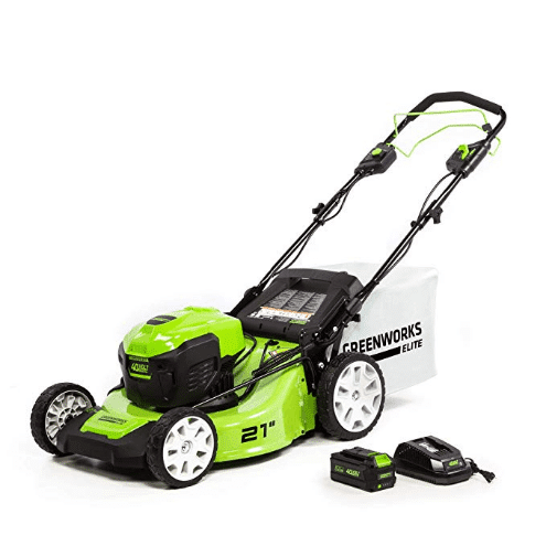 Greenworks 21-Inch 40V Brushless Self-Propelled Mower 6AH Battery and Charger Included, M-[...]
